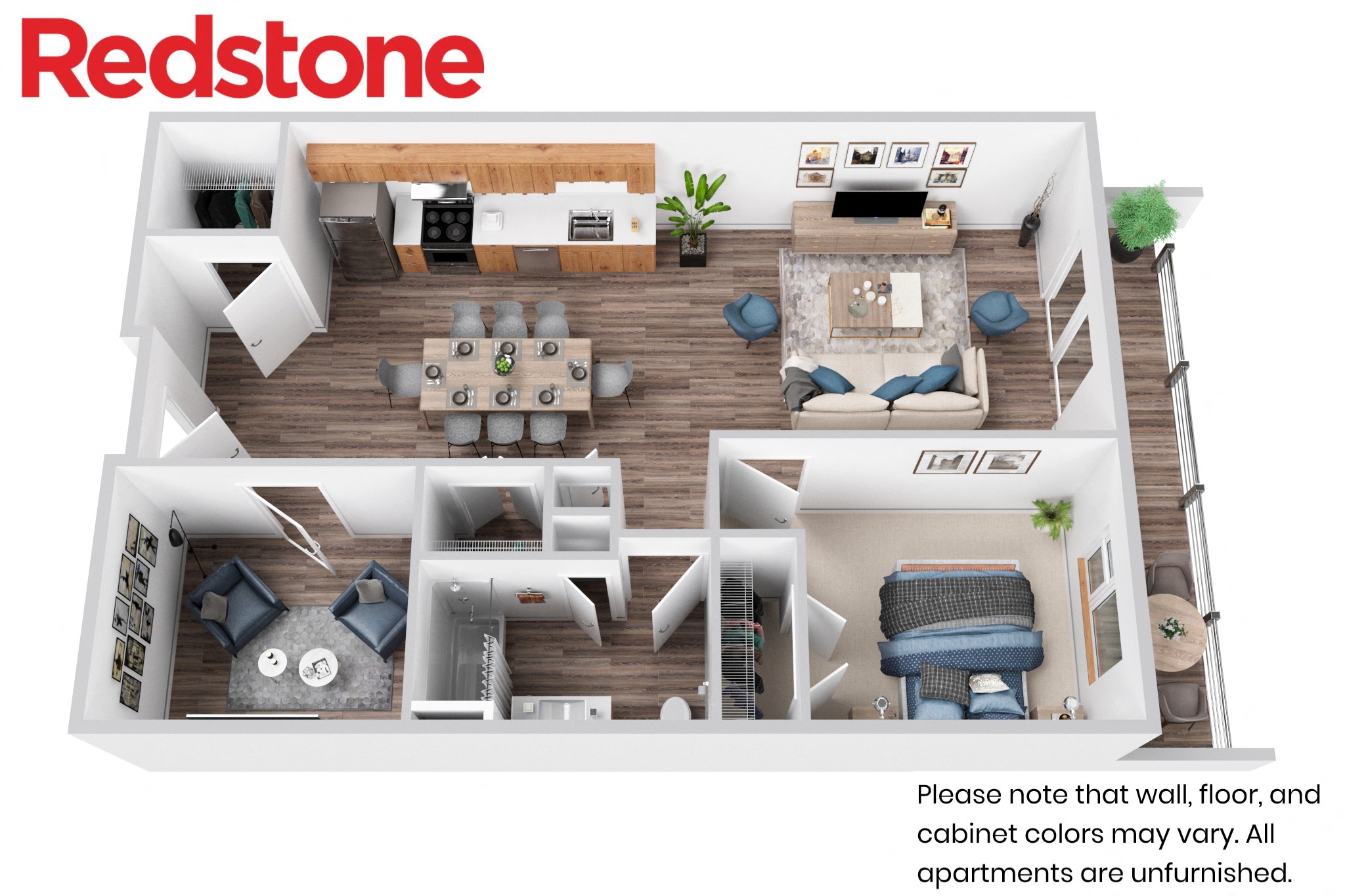 Floor plan for 1 bed, 1 bath
